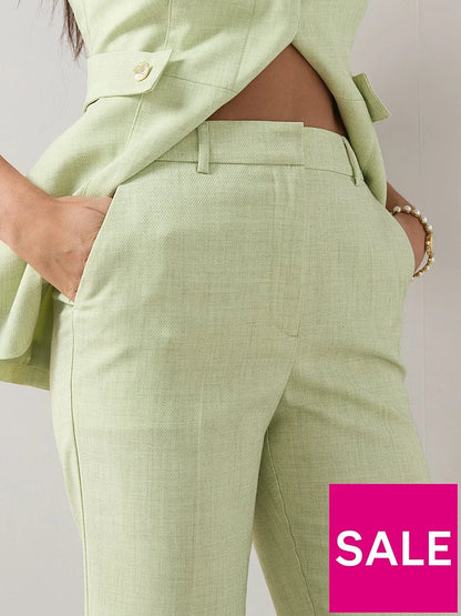 Crosshatch Co-ord Flare Trouser Green