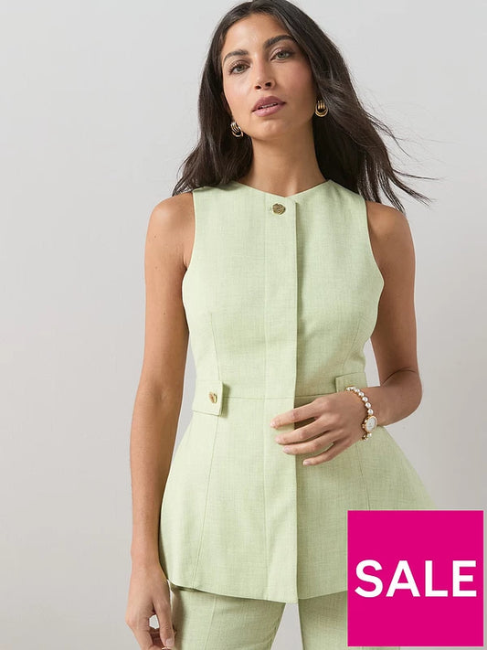 Peplum Waistcoat Green