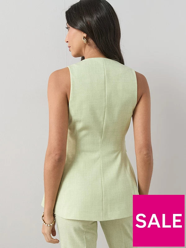 Peplum Waistcoat Green
