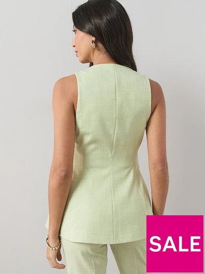 Peplum Waistcoat Green