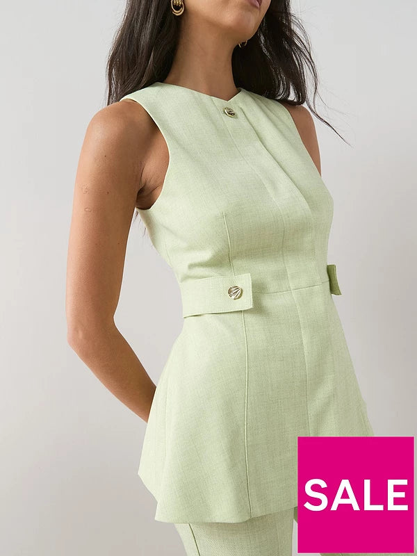 Peplum Waistcoat Green