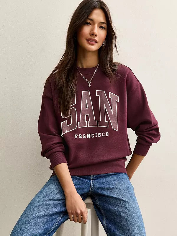 Dark Burgundy San Francisco Logo Sweatshirt