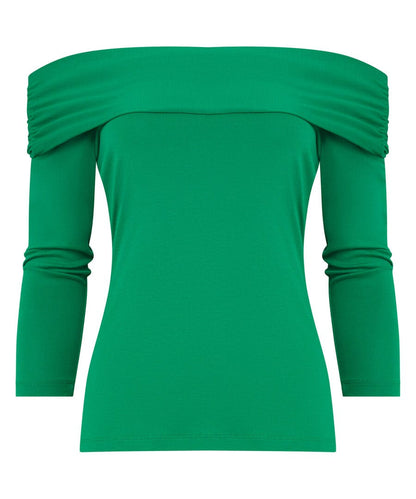 Green Bardot Jersey Top