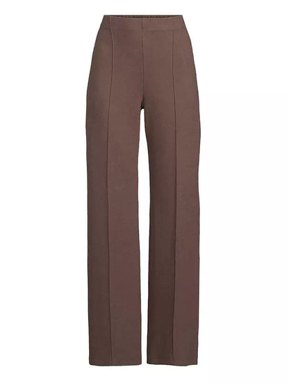 Seam Front Wide Leg Trousers Brown