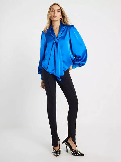 Pussybow Blouse-Blue