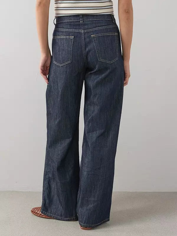 Denim Co-ord Wide Leg Jeans Dark Wash