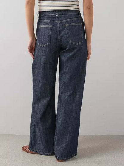 Denim Co-ord Wide Leg Jeans Dark Wash
