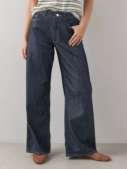 Denim Co-ord Wide Leg Jeans Dark Wash