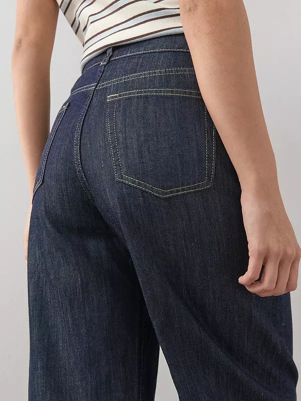 Denim Co-ord Wide Leg Jeans Dark Wash