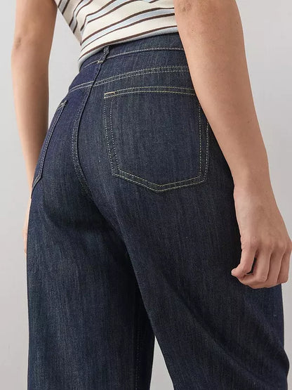 Denim Co-ord Wide Leg Jeans Dark Wash
