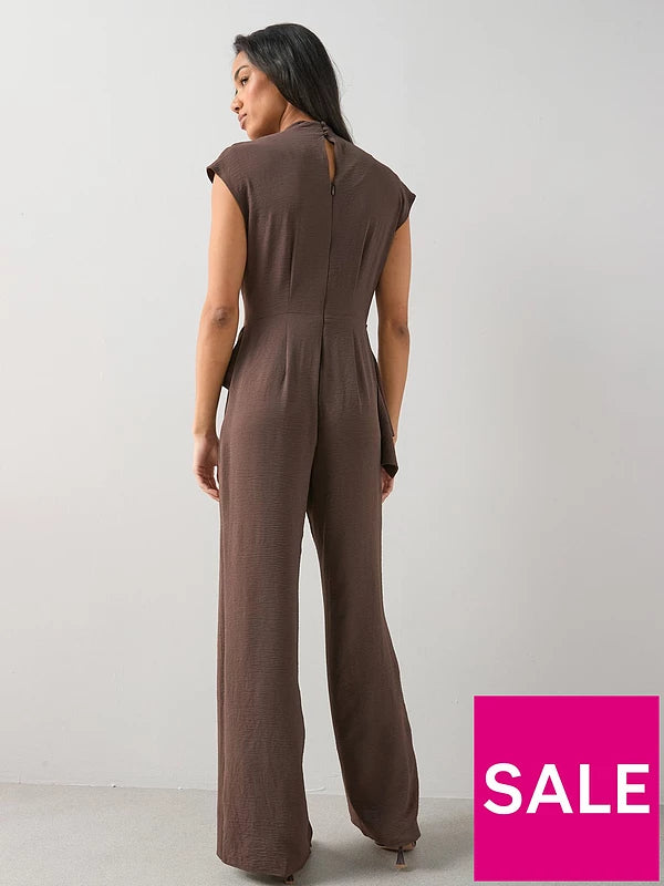 Drape Front Asymmetric Jumpsuit