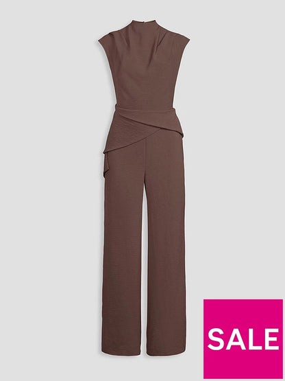 Drape Front Asymmetric Jumpsuit