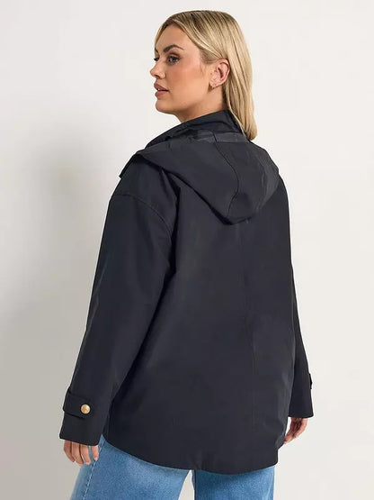 Curve Military Button Jacket Blue