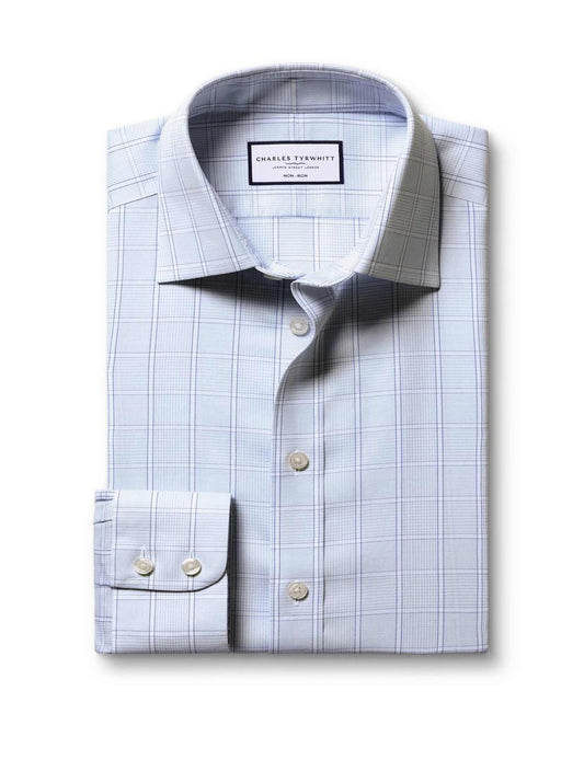 Non-Iron Prince Of Wales Check Slim Fit Shirt
