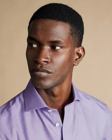 Cutaway Collar Non-Iron Mayfair Weave Shirt - Purple
