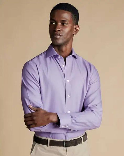 Cutaway Collar Non-Iron Mayfair Weave Shirt - Purple