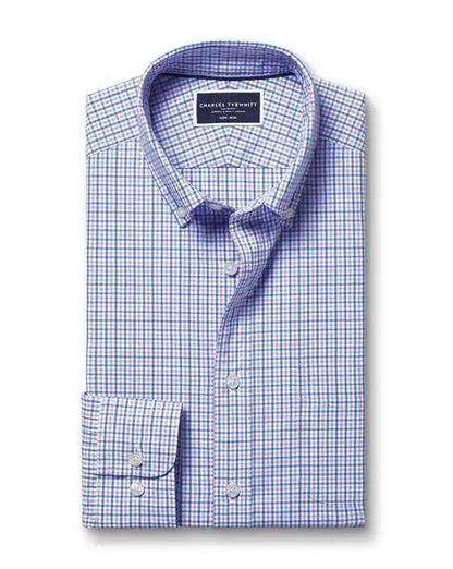 Checked Non-iron Stretch Oxford Slim Fit Shirt