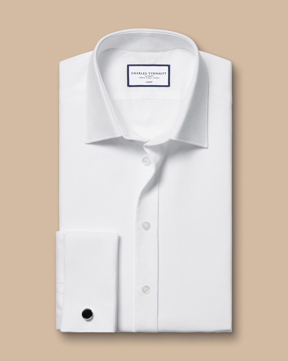 Marcella Bib Evening Slim Fit Shirt - White