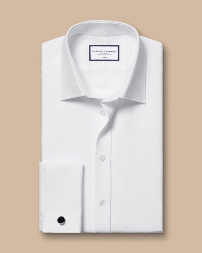 Marcella Bib Evening Slim Fit Shirt - White