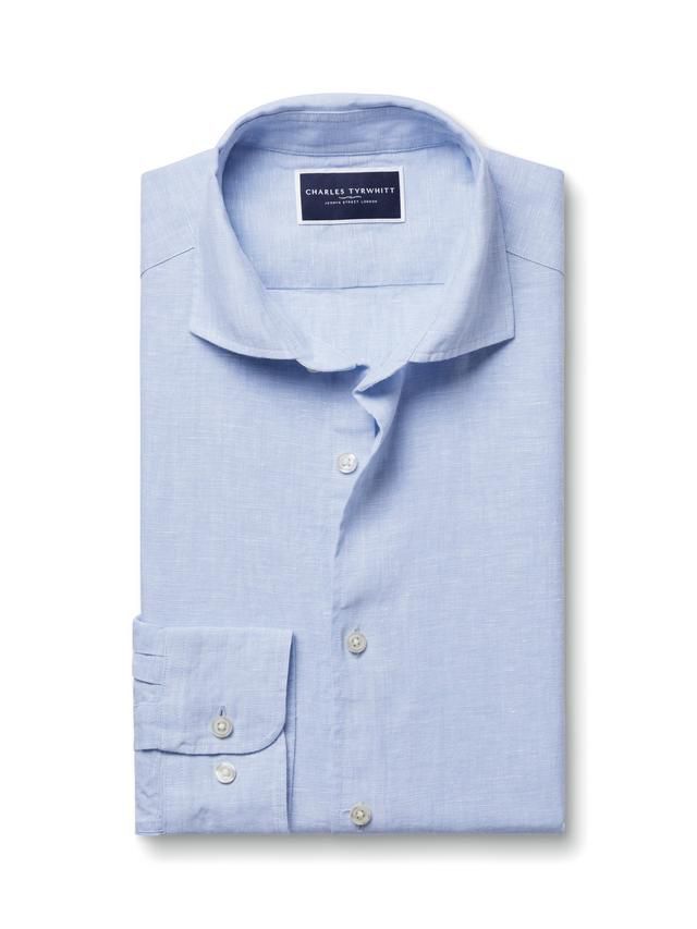Pure Linen Extra Slim Fit Shirt - Sky Blue