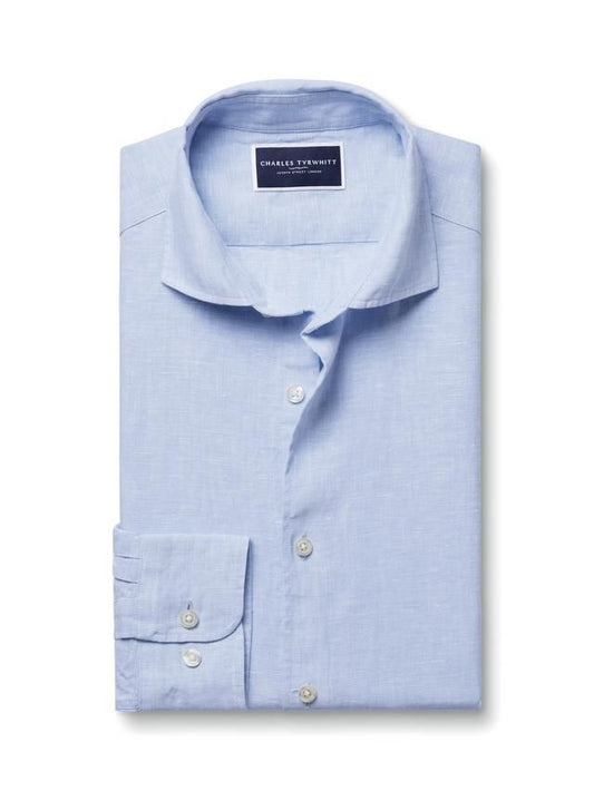 Pure Linen Extra Slim Fit Shirt - Sky Blue