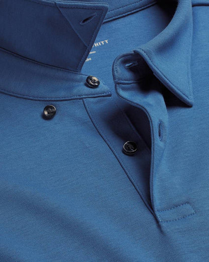 Long Sleeve Smart Jersey Polo - Ocean Blue