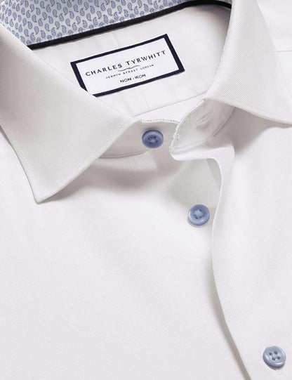 Non-Iron Stretch Slim Fit Shirt Printed Trim