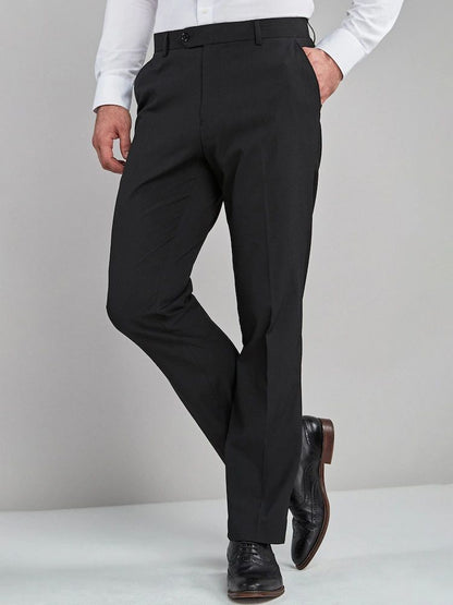 Slim Fit Stretch Smart Trousers - Black