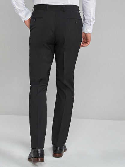 Slim Fit Stretch Smart Trousers - Black