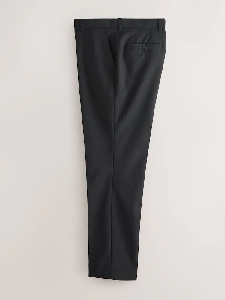 Slim Fit Stretch Smart Trousers - Black