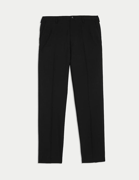 Regular Fit Trouser with Active Waist - Black