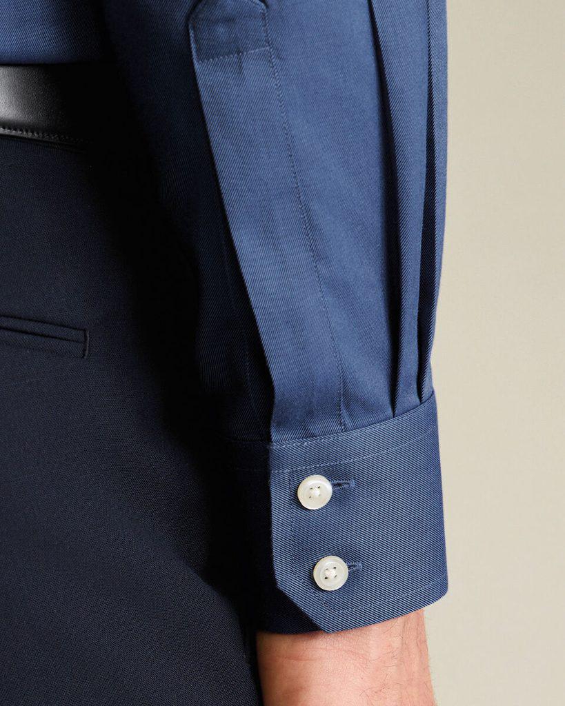 Non-Iron Twill Slim Fit Shirt - Denim Blue