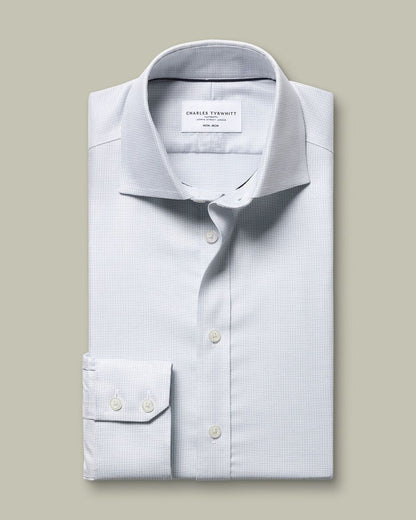 Non-Iron Stretch Greenwich Weave Slim Fit Shirt – Grey