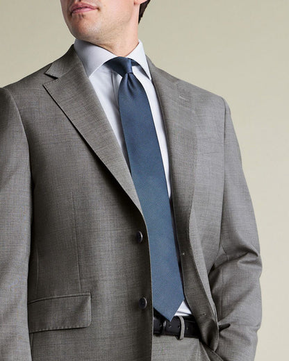 Non-Iron Stretch Greenwich Weave Slim Fit Shirt – Grey
