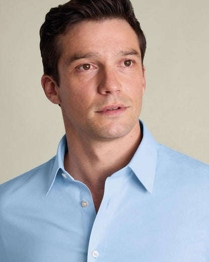 Point Collar Non-Iron Twill Extra Slim Fit Shirt - Sky Blue
