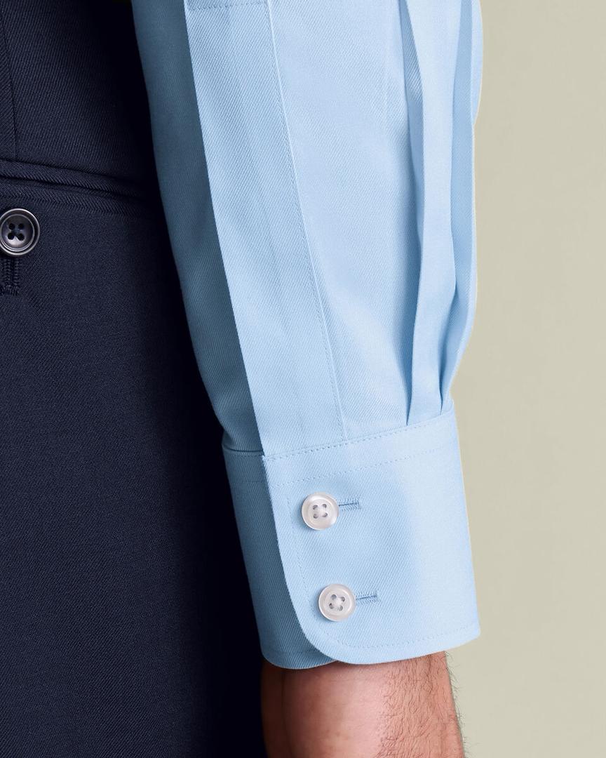 Point Collar Non-Iron Twill Extra Slim Fit Shirt - Sky Blue