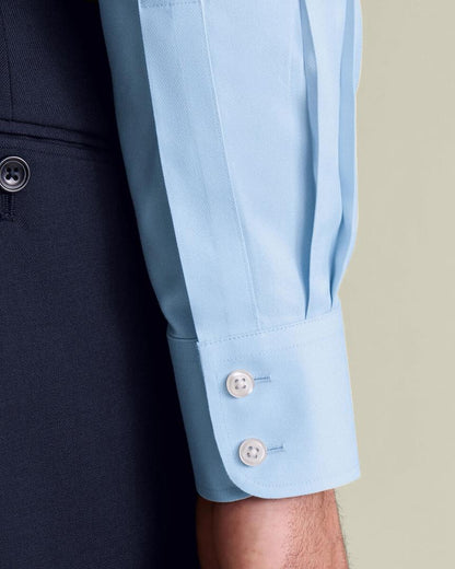 Point Collar Non-Iron Twill Extra Slim Fit Shirt - Sky Blue