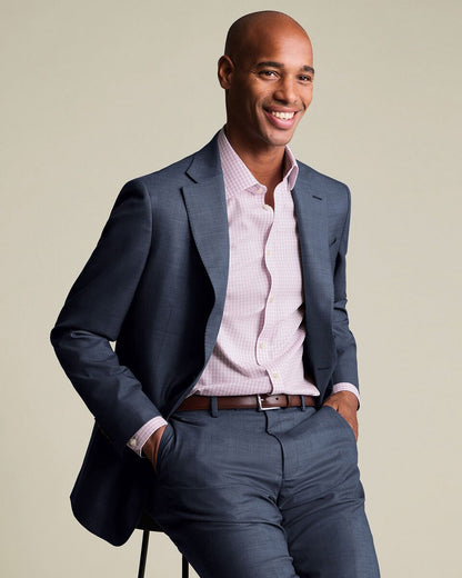 Classic Collar Non-Iron Royal Oxford Check Slim Fit Shirt - Pink