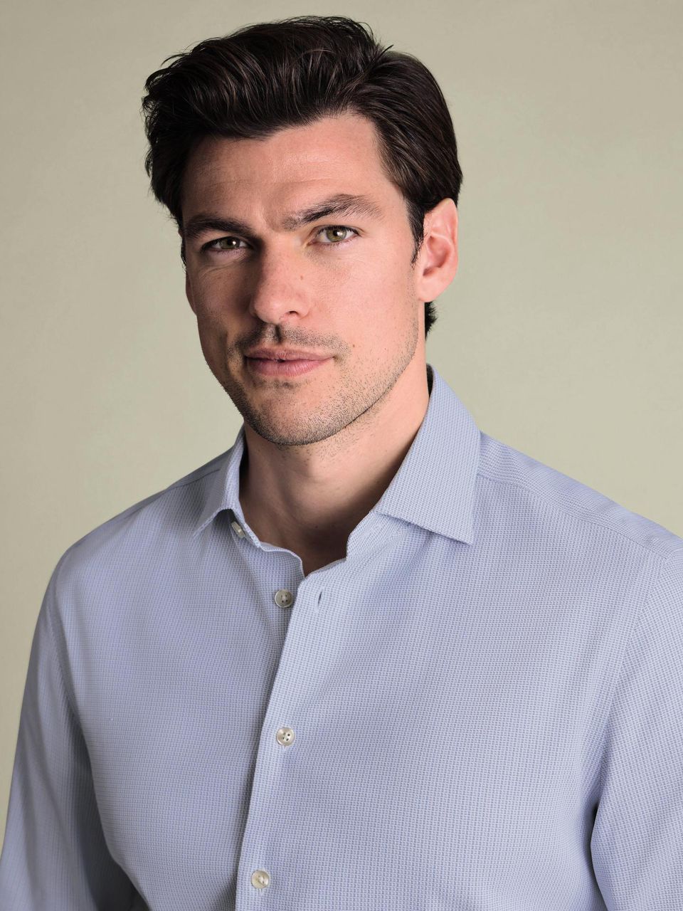 Non-Iron Performance Texture Slim Fit Shirt - Blue