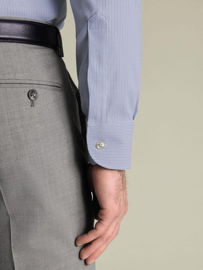 Non-Iron Performance Texture Slim Fit Shirt - Blue
