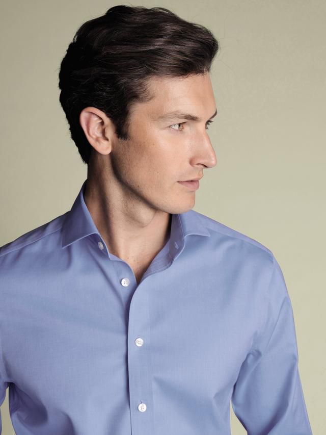 Cotton Slim Fit Shirt - Cornflower Blue