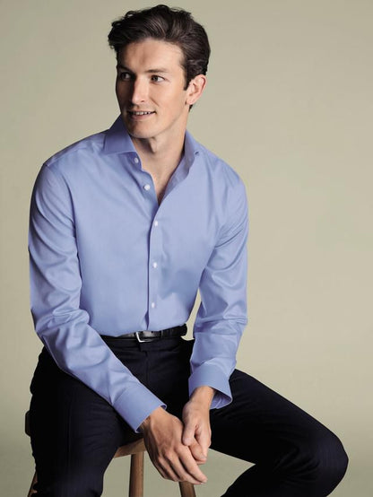 Cotton Slim Fit Shirt - Cornflower Blue