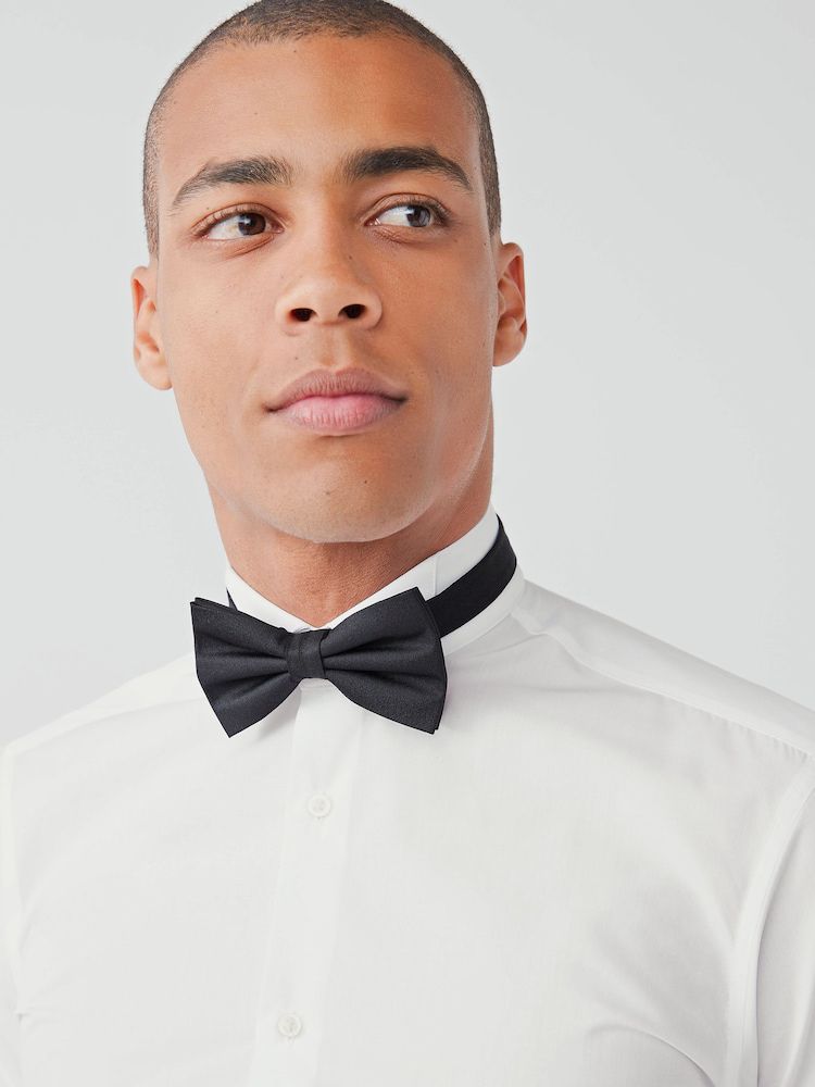 Easy Care Single Cuff Wing Collar Smart Slim Fit Shirt - White