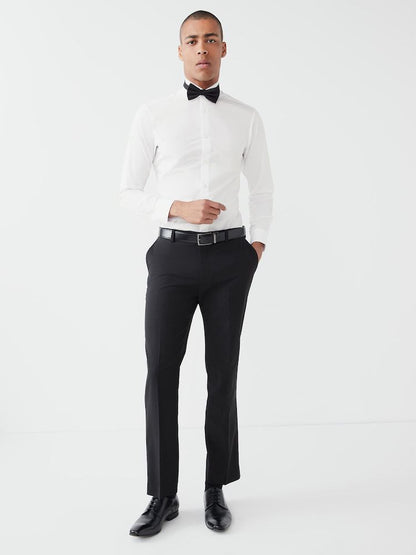 Easy Care Single Cuff Wing Collar Smart Slim Fit Shirt - White