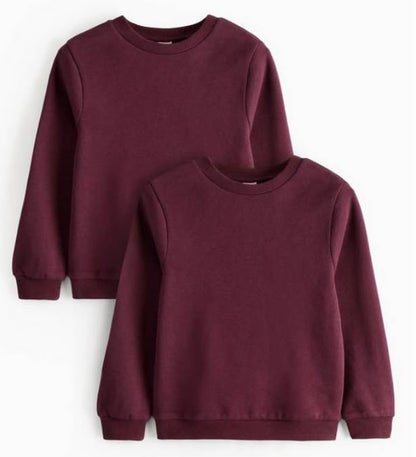 2 Pack Crew Neck Sweatshirts - Dark Red