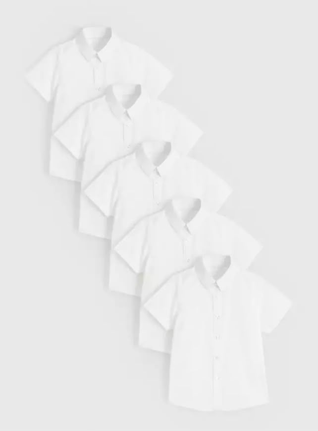 5 Pack Non Iron White Short Sleeve Shirts