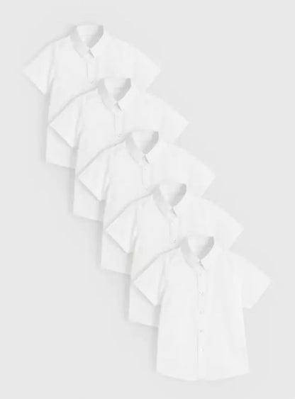 5 Pack Non Iron White Short Sleeve Shirts