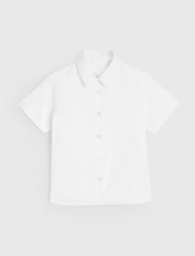 White Regular Fit Touch And Close Fasteners Short Sleeve Shirts 3 Pack