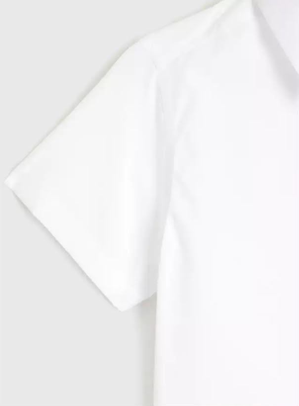 White Regular Fit Touch And Close Fasteners Short Sleeve Shirts 3 Pack