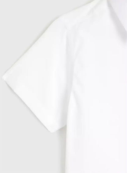 White Regular Fit Touch And Close Fasteners Short Sleeve Shirts 3 Pack